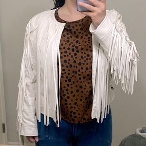 White Fringe Western Jacket